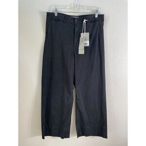 NEW Everlane Womens 12 Lightweight Wide Leg Crop Chino Washed Black Pants
